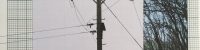A collage of a telegraph pole on squared paper